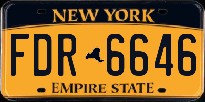 NY license plate FDR6646