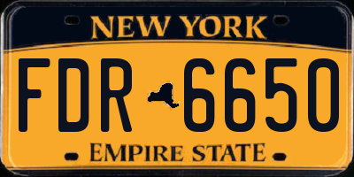 NY license plate FDR6650