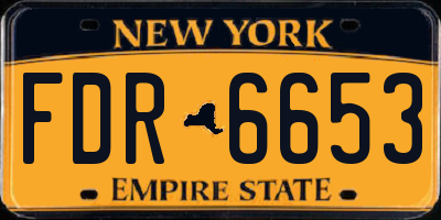 NY license plate FDR6653