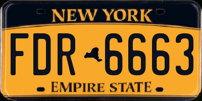 NY license plate FDR6663