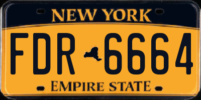 NY license plate FDR6664