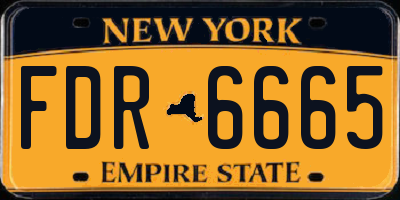 NY license plate FDR6665