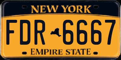 NY license plate FDR6667