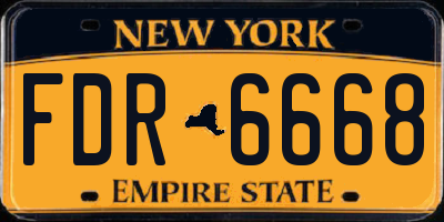 NY license plate FDR6668