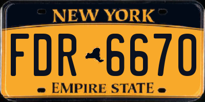 NY license plate FDR6670