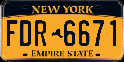 NY license plate FDR6671