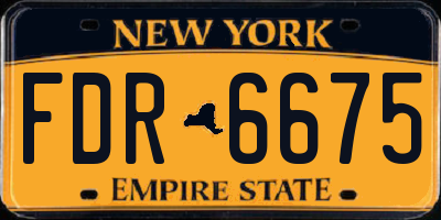 NY license plate FDR6675