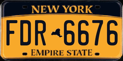 NY license plate FDR6676