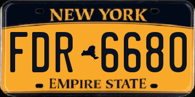 NY license plate FDR6680
