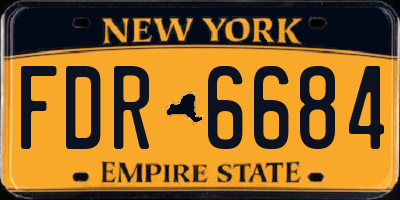 NY license plate FDR6684