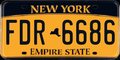 NY license plate FDR6686