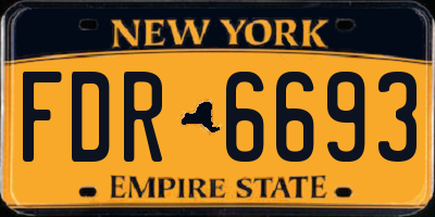 NY license plate FDR6693