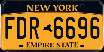 NY license plate FDR6696