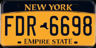 NY license plate FDR6698