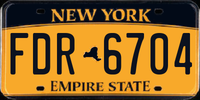 NY license plate FDR6704