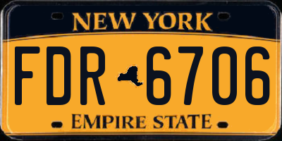 NY license plate FDR6706