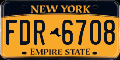 NY license plate FDR6708