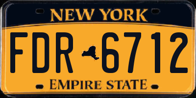 NY license plate FDR6712
