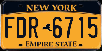 NY license plate FDR6715