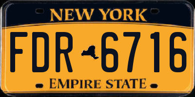 NY license plate FDR6716