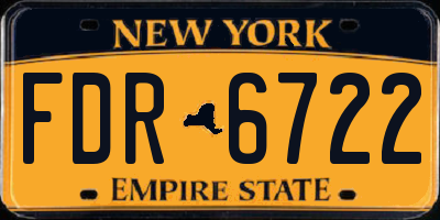 NY license plate FDR6722