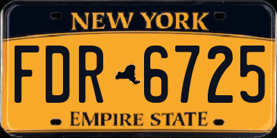 NY license plate FDR6725