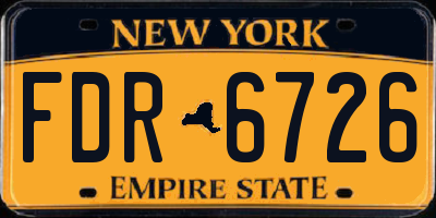 NY license plate FDR6726