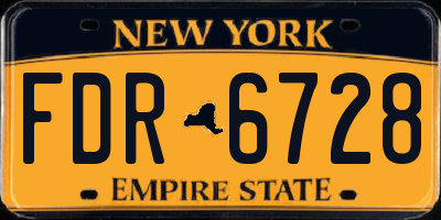 NY license plate FDR6728