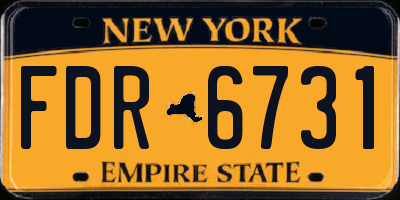 NY license plate FDR6731