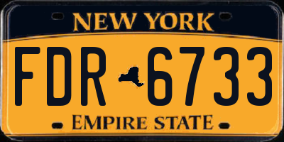NY license plate FDR6733