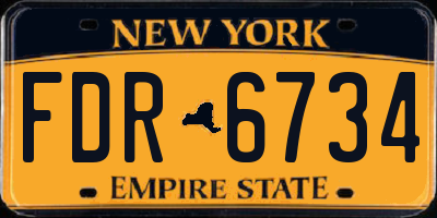 NY license plate FDR6734