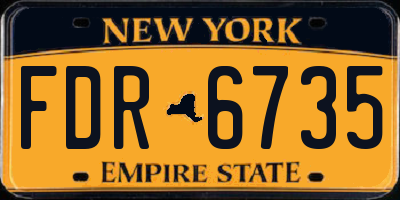 NY license plate FDR6735