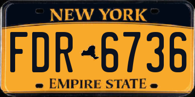 NY license plate FDR6736