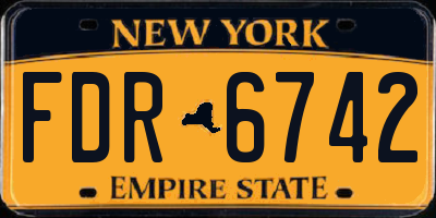 NY license plate FDR6742