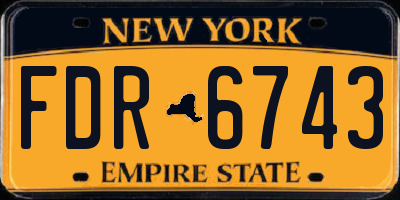 NY license plate FDR6743