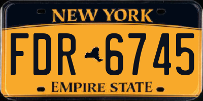 NY license plate FDR6745