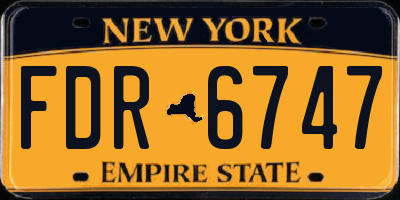 NY license plate FDR6747
