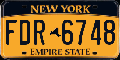 NY license plate FDR6748