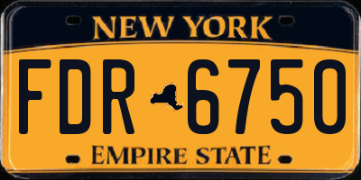 NY license plate FDR6750