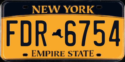 NY license plate FDR6754