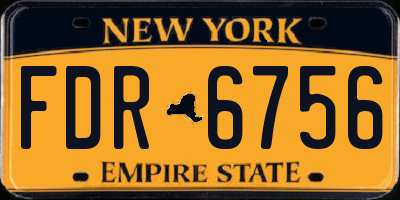 NY license plate FDR6756