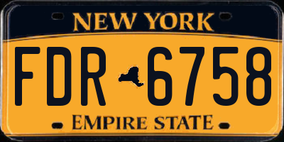 NY license plate FDR6758