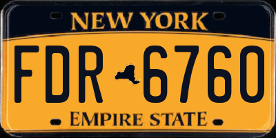 NY license plate FDR6760