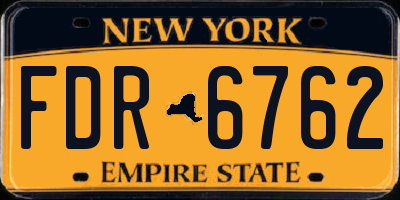 NY license plate FDR6762