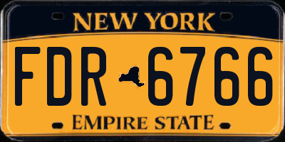 NY license plate FDR6766