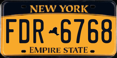 NY license plate FDR6768