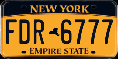 NY license plate FDR6777
