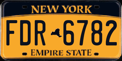 NY license plate FDR6782