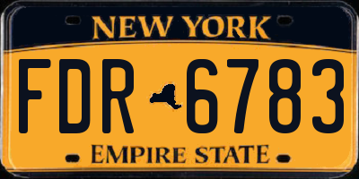 NY license plate FDR6783