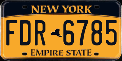 NY license plate FDR6785